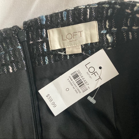 LOFT Outlet shimmer tweed straight skirt - Picture 7 of 9